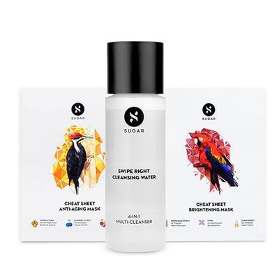 SUGAR Cosmetics Skin Revitalizer (Pack Of 2 + Cleansing Water) 25 gm - Sheet Masks