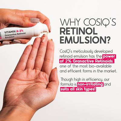 Cos-IQ A 2 Percent Granactive Retinoid Emulsion Vit A Anti Ageing Night for Wrinkles Fine Lines and Acne 30ml - Night Cream