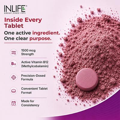 Inlife Vitamin B12 Methylcobalamin 1500 mcg Tablets 60's - Multi-Vitamins
