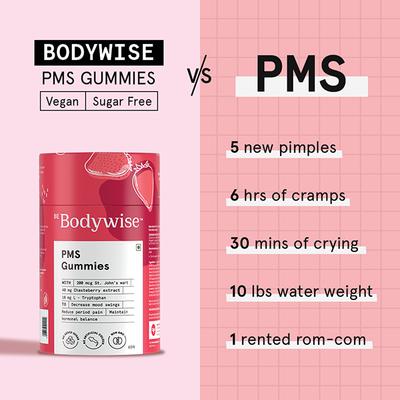 Be Bodywise PMS Gummies, Hormonal Balance, Helps with low mood (pack of 60) 1's - Multi-Vitamins