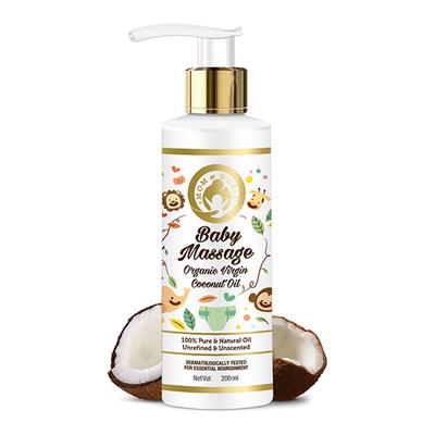 Mom & World Baby Massage Organic Virgin Coconut Oil 200 ml - Baby Skin Care