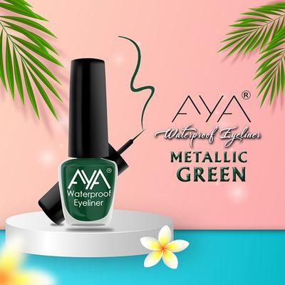 Aya 24 Hrs Long Lasting & Waterproof Eyeliner - Metallic Green 5 ml - Eyeliners