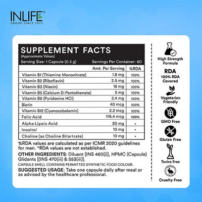 INLIFE B Complex Vegetarian Capsules 60's - Multi-Vitamins