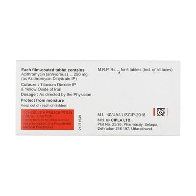 Azipro 250mg Tablet 6'S - Bacterial Infections-Mac