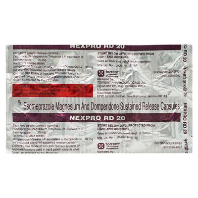 Nexpro RD 20mg Capsule 10'S - Ulcer/Reflux/Flatulence-Aaa