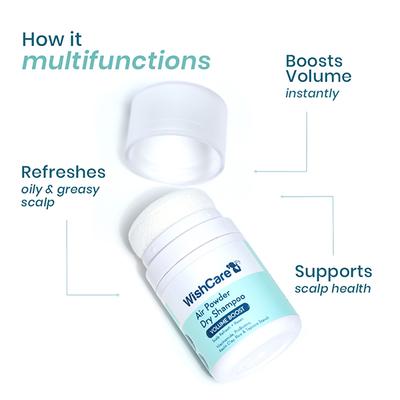 Wishcare Air Powder Dry Shampoo for Oily Hair & Scalp - No White Cast & Aerosol - Volume Boost 10 gm - Dry Shampoos & Conditioners