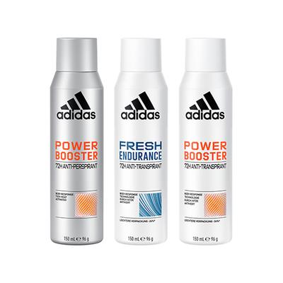 Adidas Power booster Men 150ml + Fresh endurance 150ml + Power Booster Women 150ml Deodorant Set 3's - Deodorants/Roll-Ons