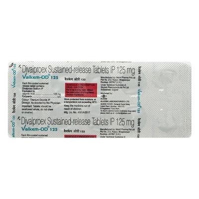 Valkem OD 125mg Tablet 10'S - Epilepsy/Convulsion-Ant