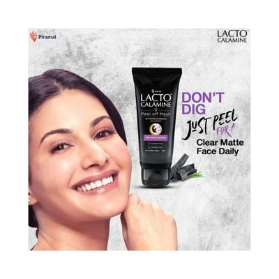Lacto Calamine Peel Off Mask with Activated Charcoal and Vitamin E deep pore cleansing - No Parabens No Sulphates 60gm 1's - Masks & Peels