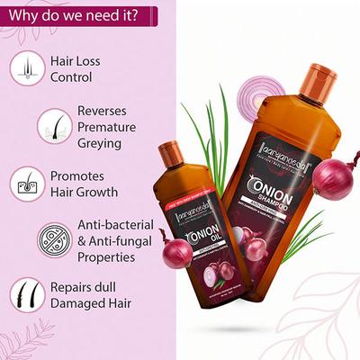 Aryanveda Red Onion Oil & Black Seed Oil Shampoo, With No Added Sulfates (Oil Free with Shampoo) 1's - Shampoos