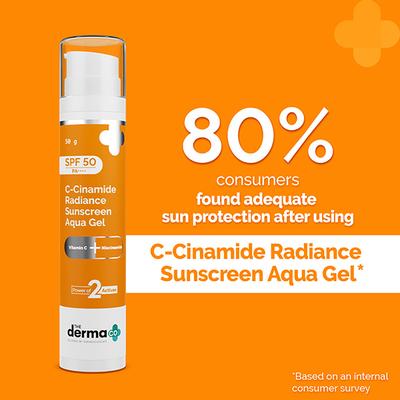 The Derma Co. C-Cinamide Sunscreen Spf 50 Aqua Gel, With Vitamin C & Niacinamide, Pa++++ 50 gm - Face Sunscreen