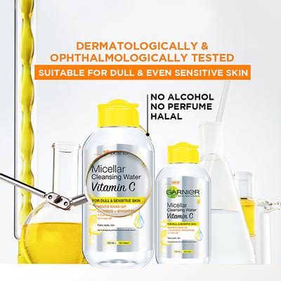 Garnier Micellar Cleansing Water With Vitamin C 125ml - Face Wash & Cleansers