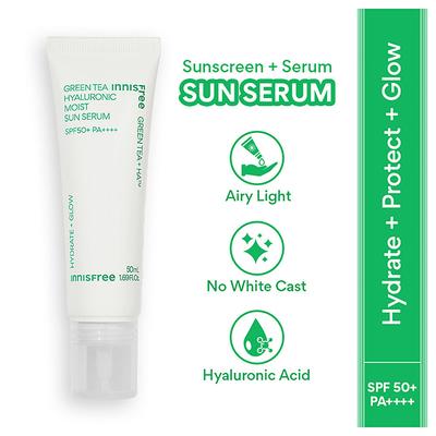 Innisfree Green Tea Hyaluronic Moist Sun Serum SPF 50+ Pa++++ 25 ml - Body Sunscreen