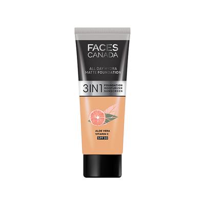 FACES CANADA 3in1 All Day Hydra Matte Foundation + Moisturizer + SPF 30 Golden Beige 032 15 ml - Foundation