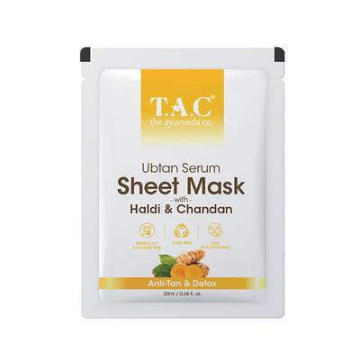 T.A.C - The Ayurveda Co. Ubtan Serum Sheet Mask with Haldi and Chandan Anti-Tan and Detox 22ml - Sheet Masks