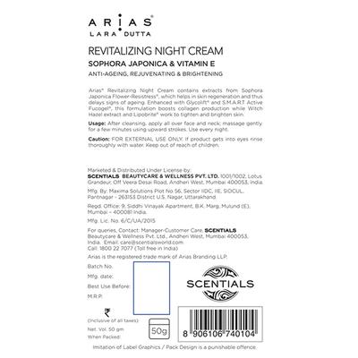 Arias By Lara Dutta Revitalizing Night Cream 50 gm - Night Cream