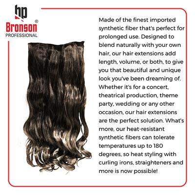 Bronson Professional Hair Extensions Out Curl 5 Clip-In 24 inch Gold Brown Highlight No 27B/2 1's - Hair Clips/Bands