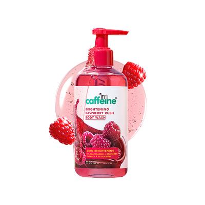 mCaffeine Brightening Raspberry Body Wash - Fruity Raspberry Aroma, Vitamin C Rich & 5% Glycerine 300 ml - Shower Gels & Body Wash