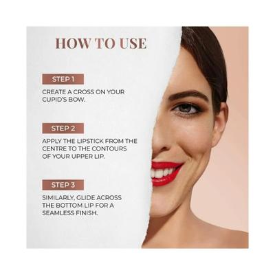 Just Herbs Ayurvedic Creamy Matte Lipstick with Jojoba Oil & Vitamin E Burnt Red 1.8g - Lipsticks