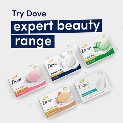 Dove Cream Beauty Bathing Bar for 24 Hour Nourished Skin with Nutrient Serum PO5 125gm each - Soaps