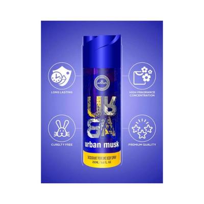 ARRAS Urban Musk Deodorant Body Spray, Long Lasting Fragances, for Men & Women 200 ml - Perfumes (Edt/Edp)