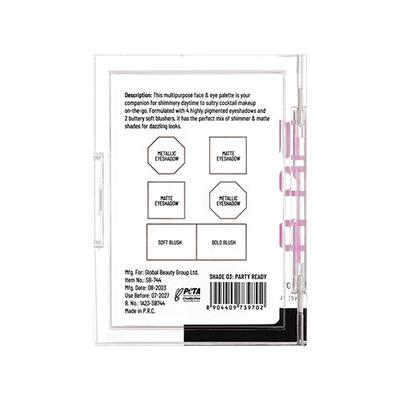 Swiss Beauty Face and Eye Dual Passport Palette, Shade- Party Ready 4.5 gm - Eye Shadow Palettes