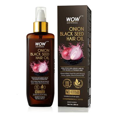 Wow Life Science Onion Black Seed Hair Oil 200 ml - Hair Oils