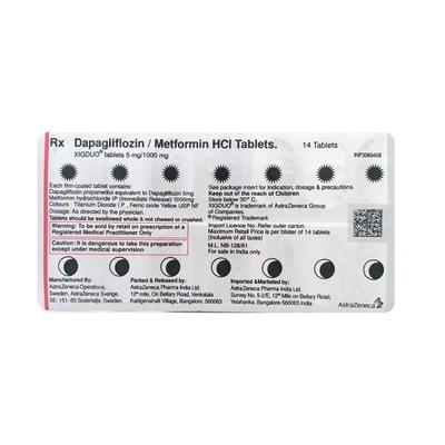 Xigduo 5/1000mg Tablet 14'S - Diabetes-Ant