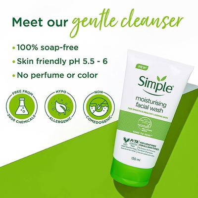 Simple Kind To Skin Moisturising Facial Wash 150 ml - Face Wash & Cleansers