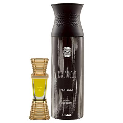Ajmal Selfie Concentrated Perfume Oil Woody Aromatic And Carbon Homme Deodorant Citrus Spicy Fragrance 210 ml - Men Perfumes (Edt/Edp)