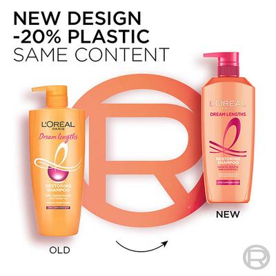 L'Oreal Paris Dream Lengths Restoring Shampoo With Vegetal Keratin and Castor Oil 1000ml - Shampoos