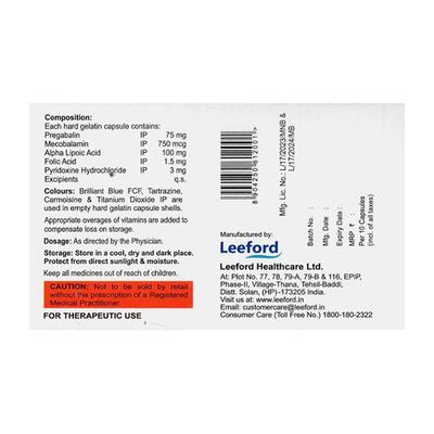 PEGABANYL PLUS Capsule 10's - Neuropathic Pain-Dru