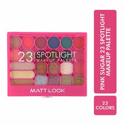 Matt Look Pink Sugar 23 Spotlight Makeup Palette, Multicolor-01 35 gm - Face Palettes