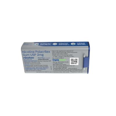Nicotex Nicotine 2mg Sugar free Gum - Mint Flavour 40's - Nicotine Gums/Lozenges