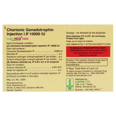Lupi Hcg 10000IU Injection 1'S - Hormonal Therapy-Tro
