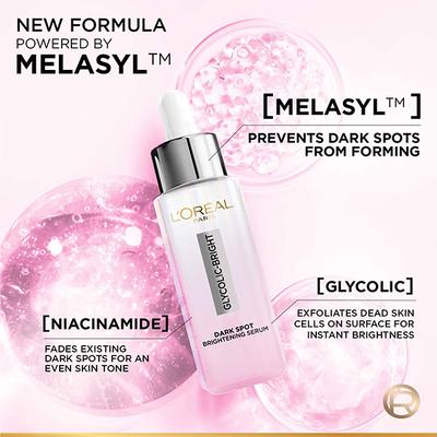 L'Oreal Paris Glycolic Bright Instant Glowing Serum 8% Glycolic Acid 30 ml - Under Eye Creams & Serums