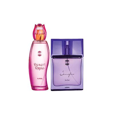 Ajmal Desert Rose EDP Floral Oriental Perfume And Sacrifice For Her EDP Floral Musky Perfume 150 ml - Women Perfumes (Edt/Edp)
