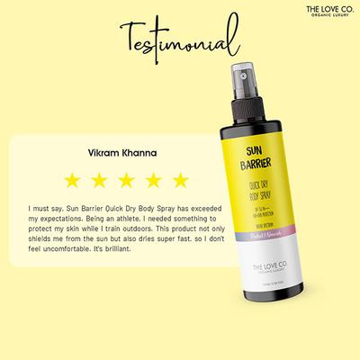 The Love Co. SPF 40 Sunscreen Body Spray - PA++++ for UVA & UVB Protection 100 ml - Body Sunscreen