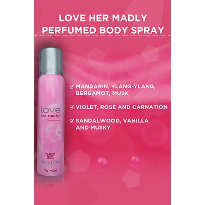 Revlon Love Her Madly Rendezvous Perfumed Body Spray + Love Her Madly Perfumed Body Spray Combo 200 Ml - Women Deodorants/Roll-Ons