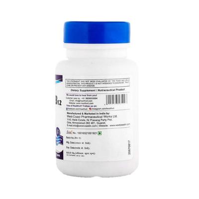 Healthvit Vitamin B12 Methylcobalmin-Tablets 60's - Multi-Vitamins