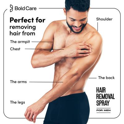 Bold Care Hair Removal Spray For Men - with Aloe Vera & Lemon Extract 100 g - Hair Sprays & Mists