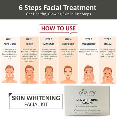 OxyGlow Herbals Skin Whitening Facial Kit With Aloevera Extract & Almond Oil 60 gm - Facial Kits