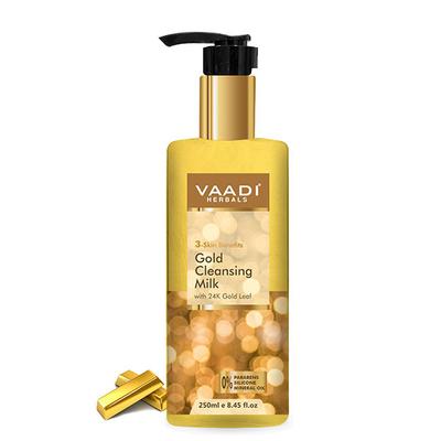 Gold Cleansing Milk with 24k Gold Leaf - 3-skin Benefits 250 ml - Lotions & Creams