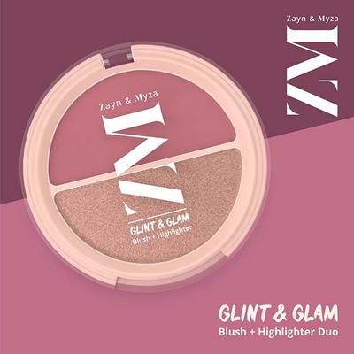 Zayn & Myza Glint & Soft Glam Blush + Highlighter Duo 8 gm - Blush Brush