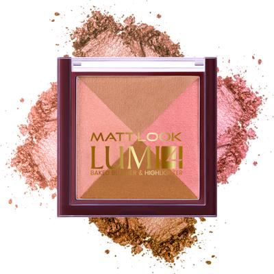 Matt Look Lumi 4 Glow Baked Blusher & Highlighter With Radiant Shine, Fresh Glow-05 7.5 gm - Highlighters & Illuminators