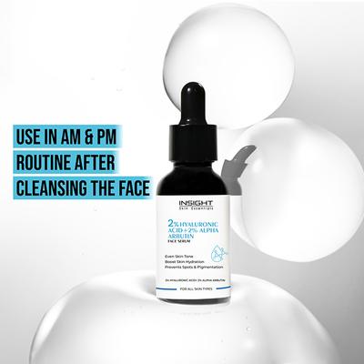Insight Cosmetics 2% Hyaluronic Acid + 2% Alpha Arbutin Face Serum 30 ml - Face Serum