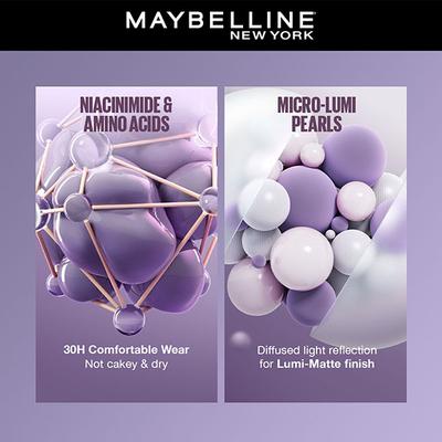 Maybelline New York Super Stay Lumi-Matte Liquid Foundation 30H Longwear Yet Light-As-Air, 120 35 ml - Foundation