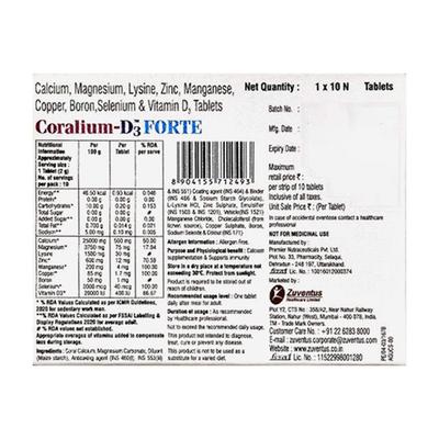 CORALIUM D3 FORTE Tablet 10's - Supplements-Cal