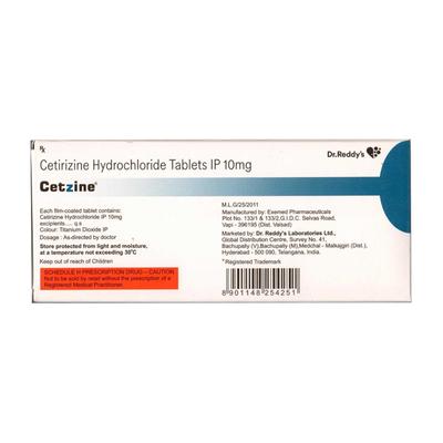 CETZINE 10mg Tablet 15's - Allergies-Ant