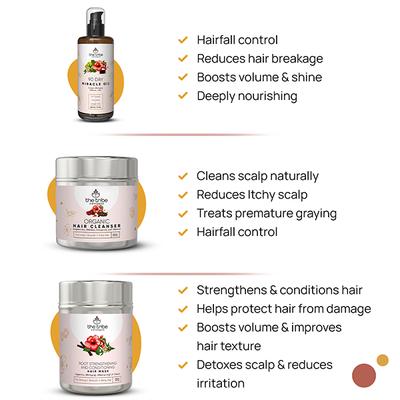 The Tribe Concepts Hair Grow Kit With Steel Tin 450 gm - Hair Oils